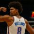 Jalen Williams flexing after a basket